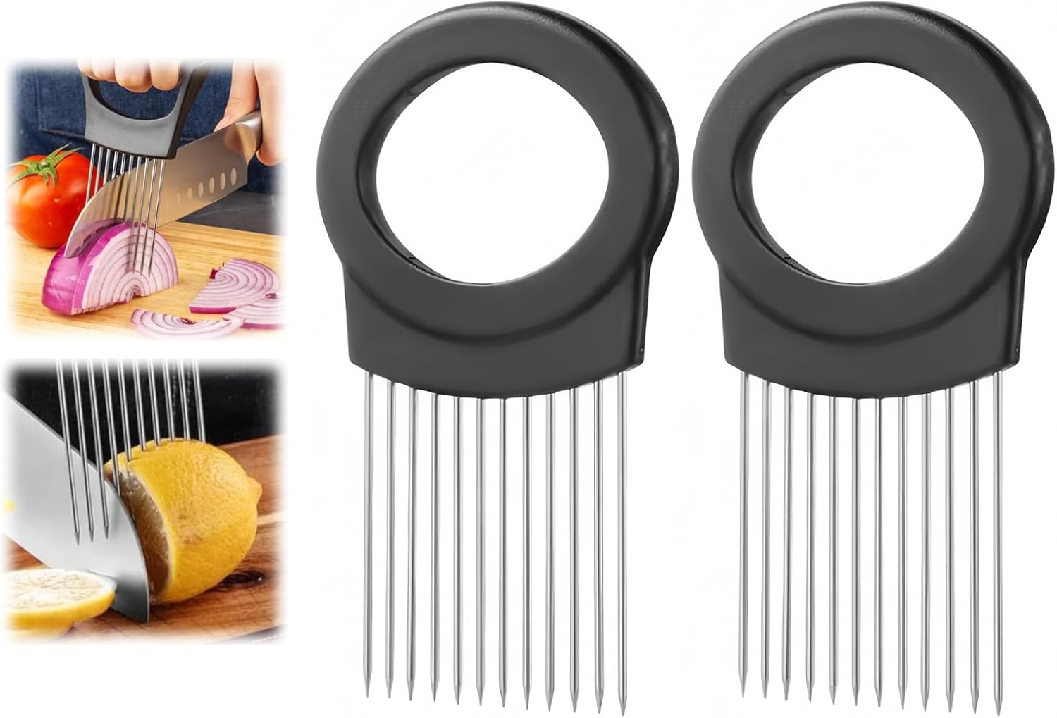 Stainless Steel Onion Slice Holder Vegetable Cutter