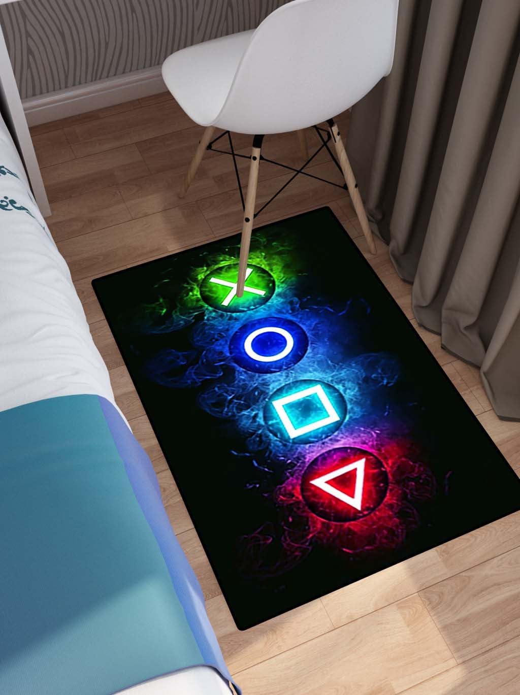 Gaming Area Rugs for Boys Cool Game Style Bedroom