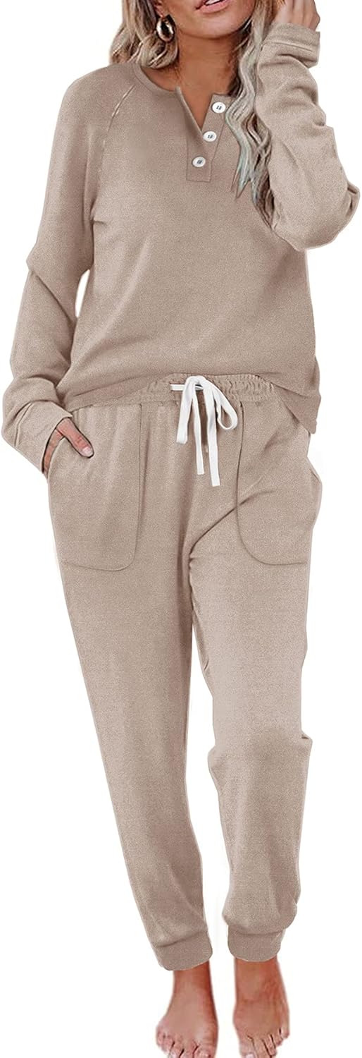 Button Down Sweatshirt and Sweatpants Set
