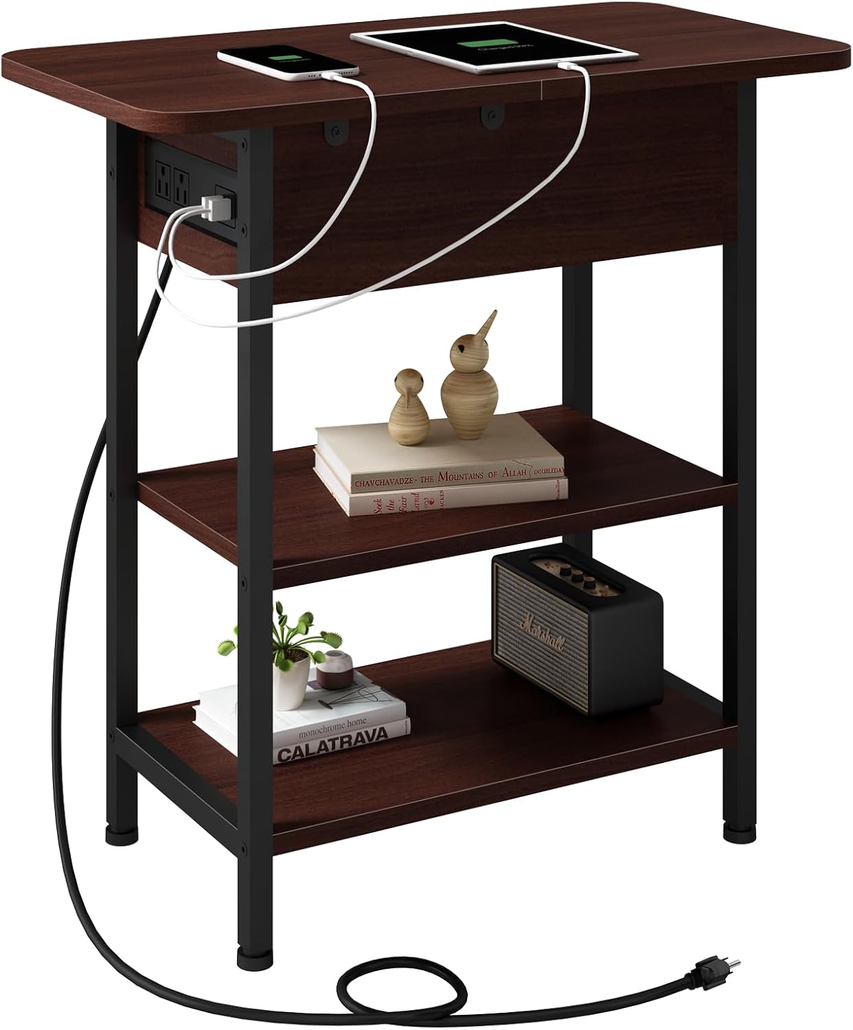 LIDYUK End Table with Charging Station