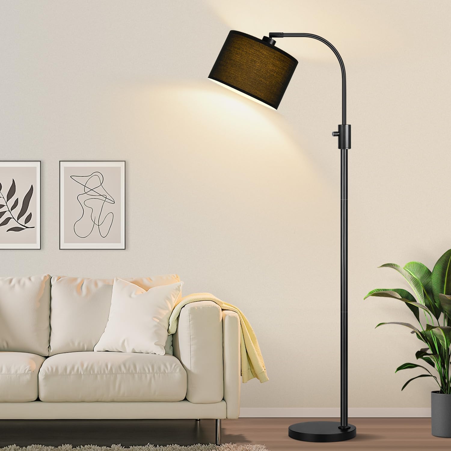 Nintiue Upgraded Modern Arc Dimmable Tall Standing Floor Lamp