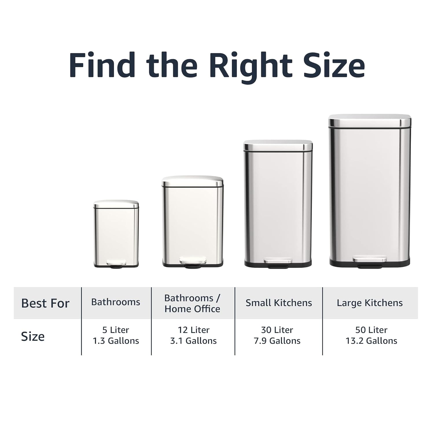 Amazon Basics  Steel Trash Can