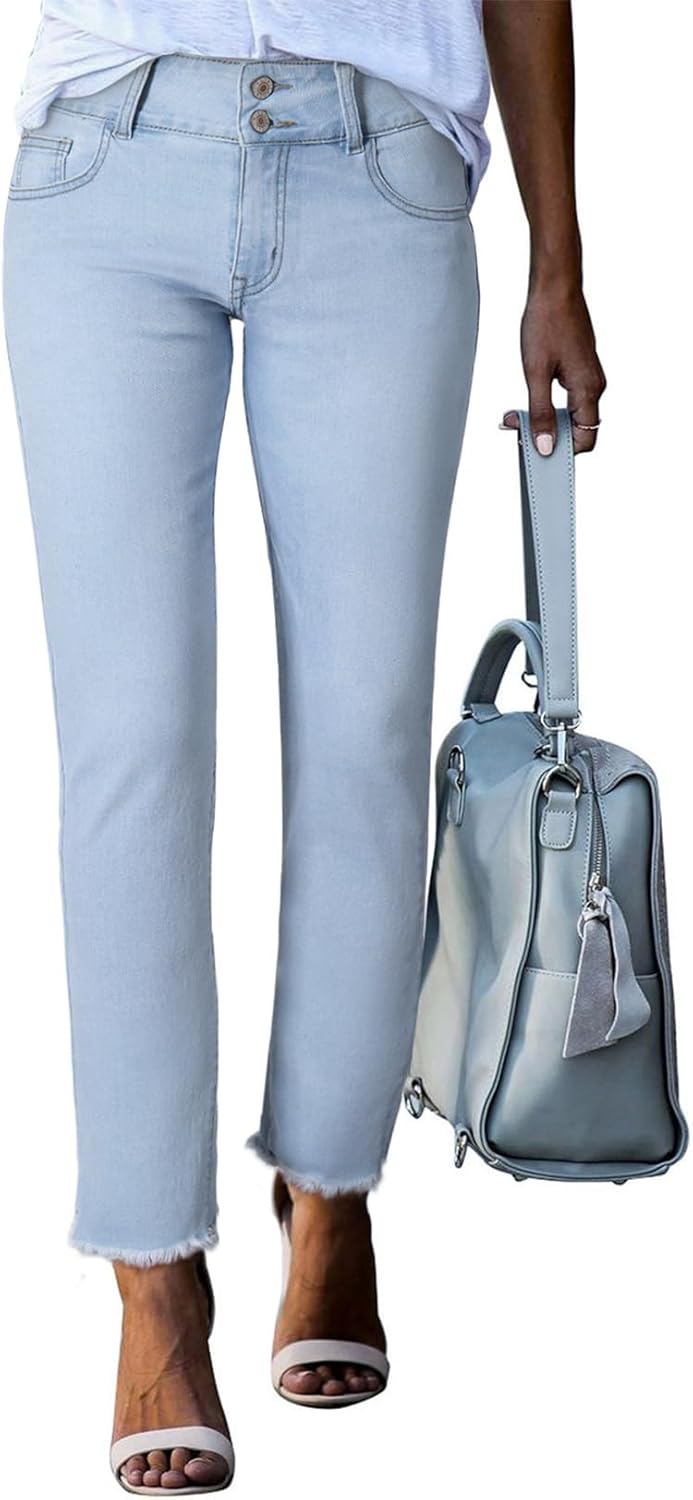 Sidefeel Women's High Waisted Jeans Strechy Fashion