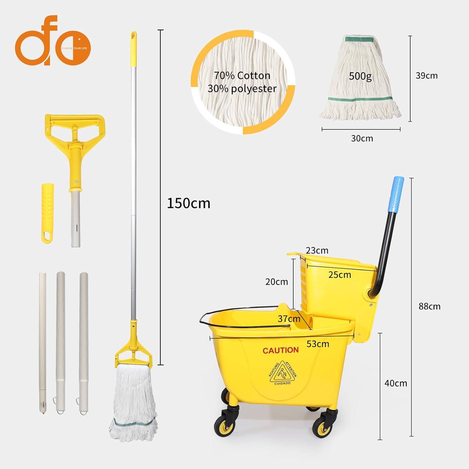 Rectangular Mop Bucket Combo with Replacement