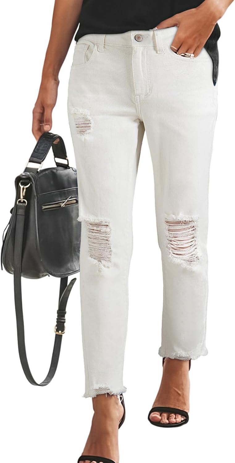 Sidefeel Women's Boyfriend Jeans Denim Pants