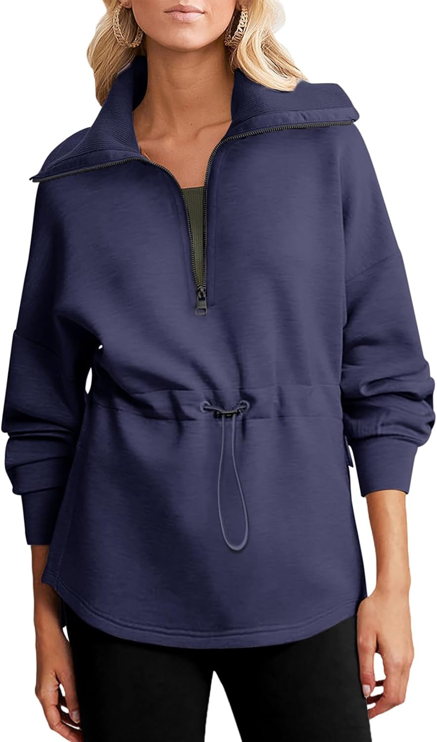 Dokotoo Womens Sweatshirt Oversized Half Zip