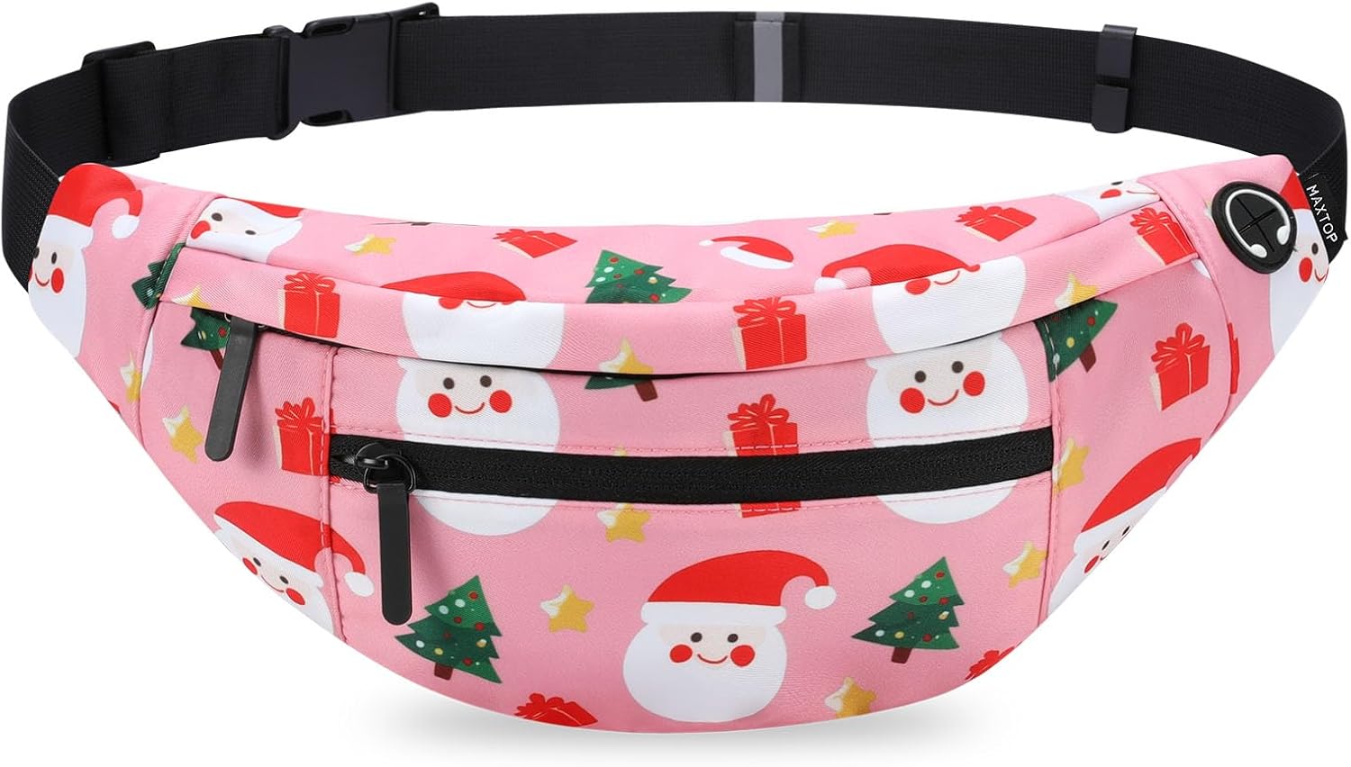 MAXTOP Large Crossbody Fanny Pack with 4-Zipper Pockets