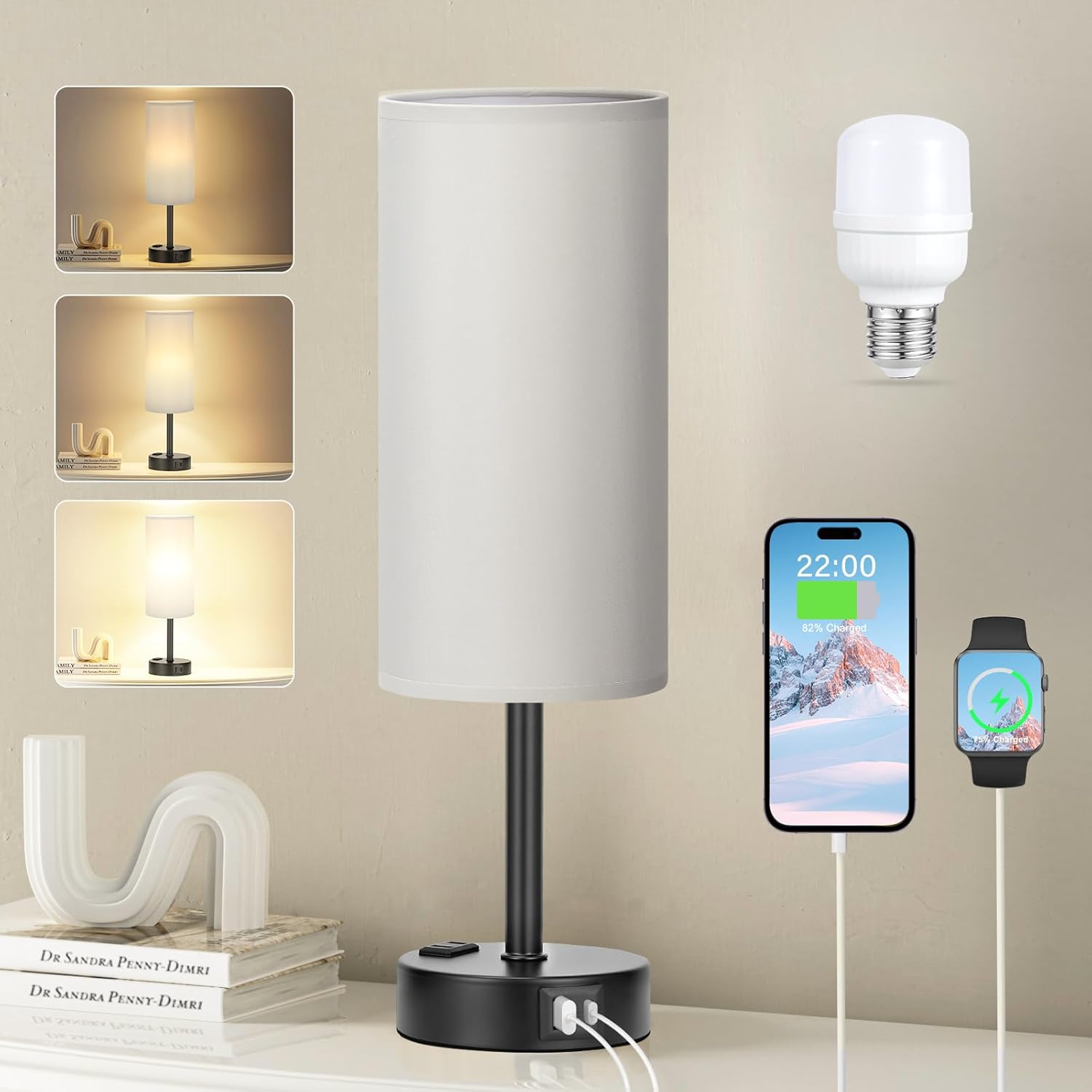 Bedside Touch Lamp 3-Way Dimmable