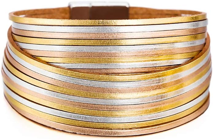 Fesciory Boho Leather Wrap Bracelet Women