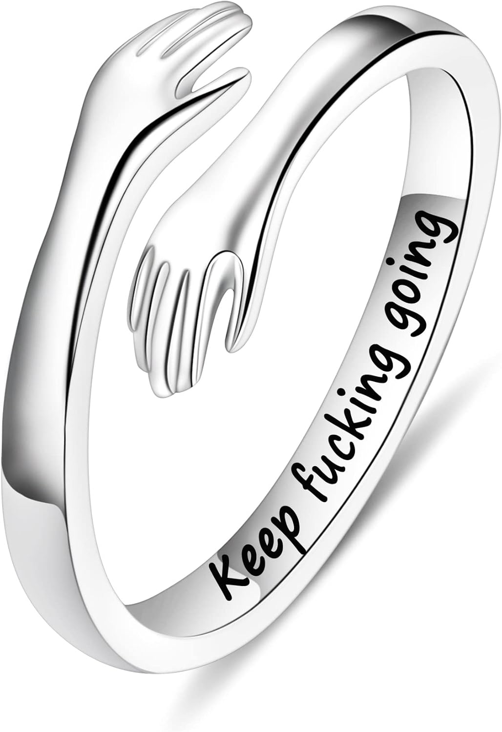 Yesteel S925 Sterling Silver Hug Ring for Women Teen Girls