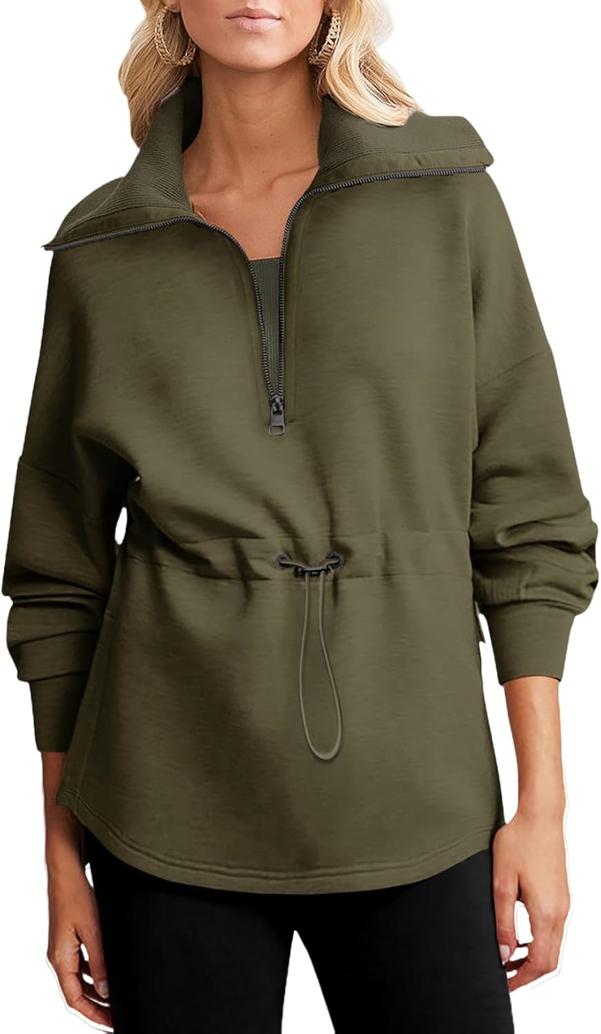Dokotoo Womens Sweatshirt Oversized Half Zip