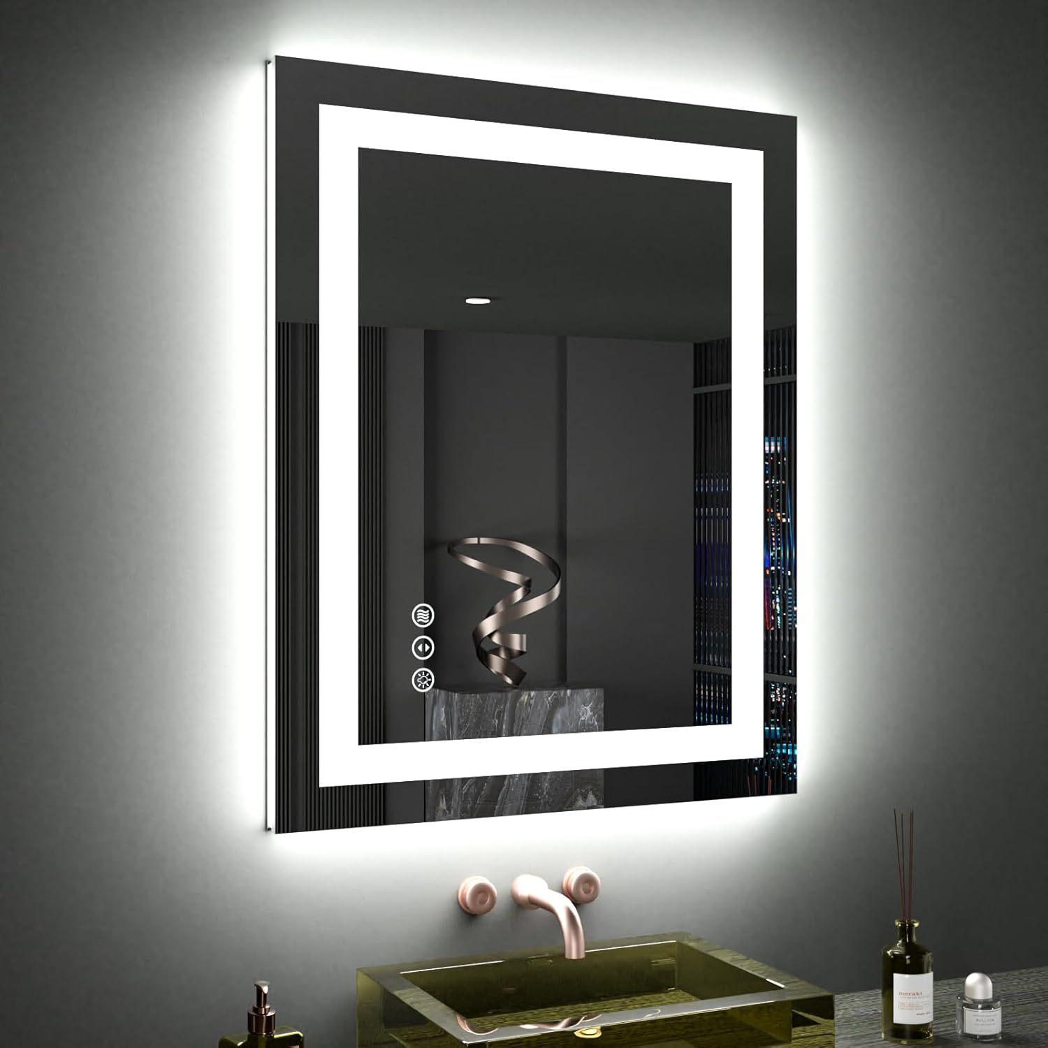 LOAAO 24X32 LED Bathroom Mirror with Lights