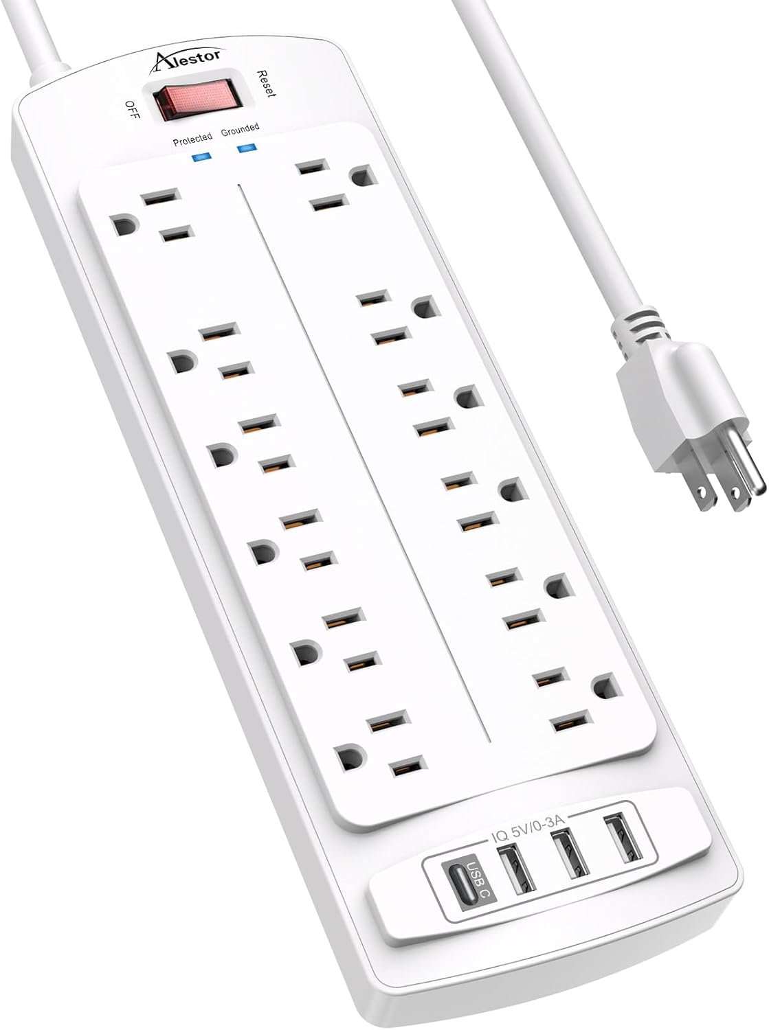 ALESTOR Power Strip Surge Protector