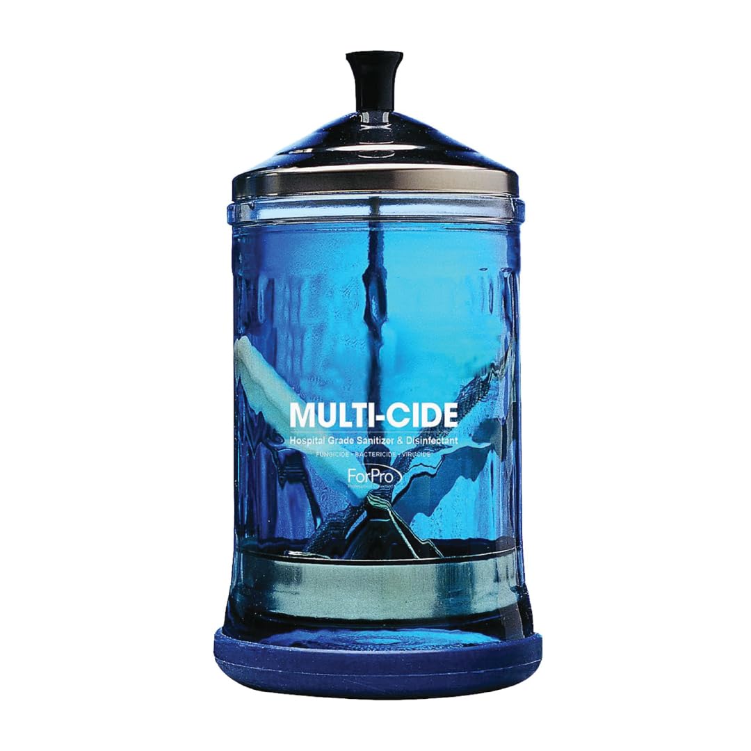 ForPro Multi-Cide Tall Glass Jar for All Hairstyling Tools