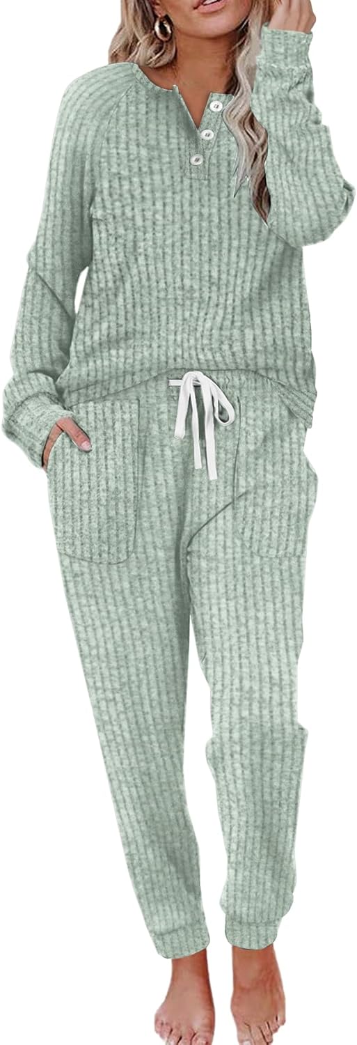 Button Down Sweatshirt and Sweatpants Set