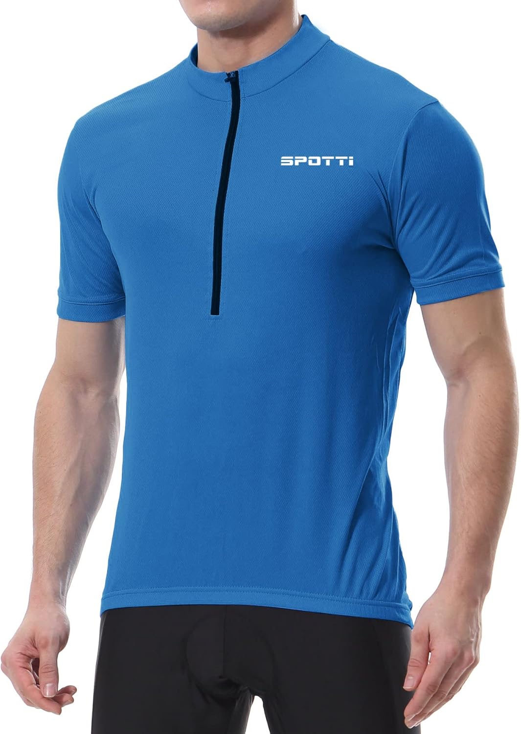 Spotti Men's Cycling Bike Jersey Short Sleeve with 3 Rear Pockets