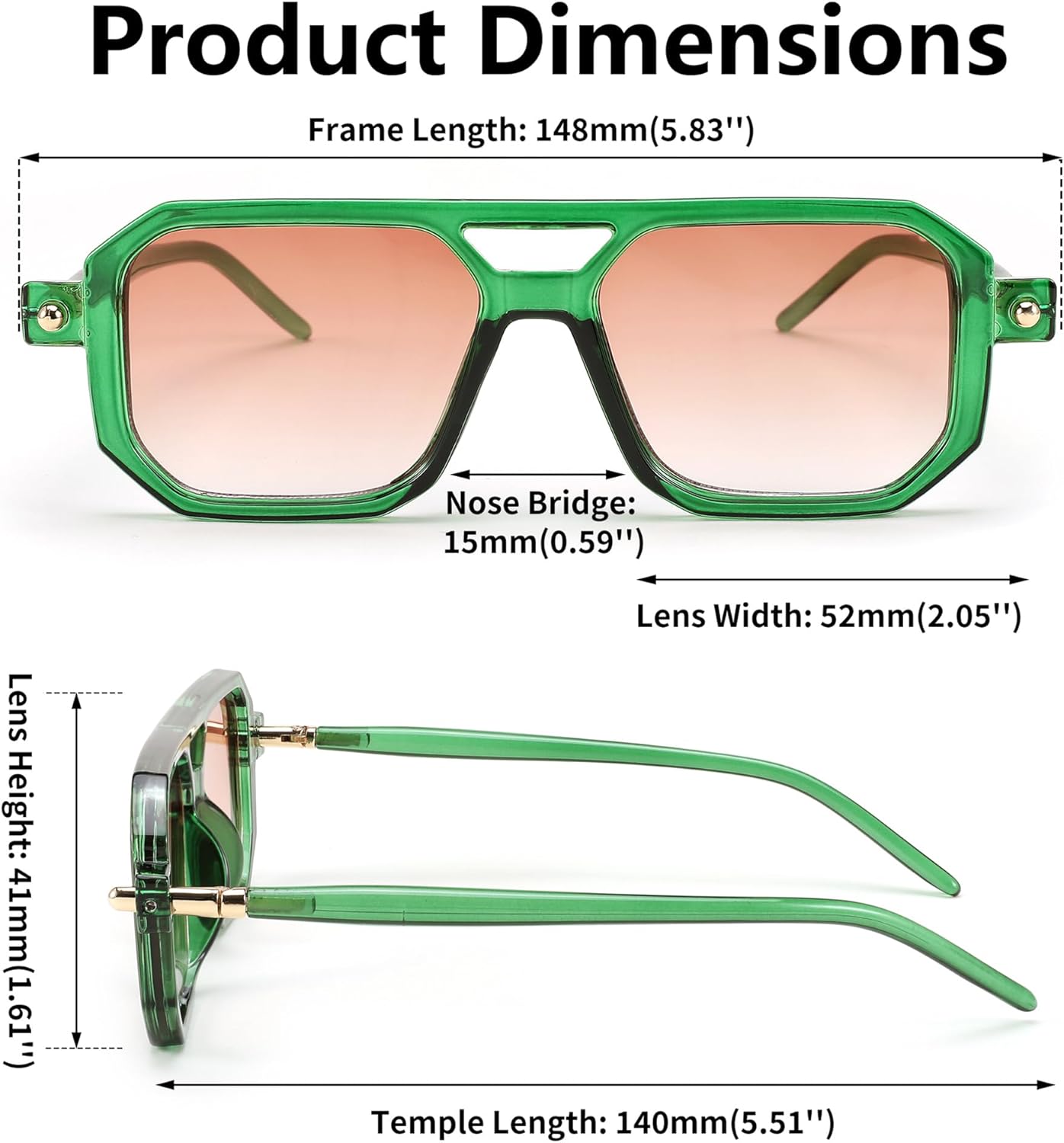 Vintage Flat Aviator Sunglasses for Women Men