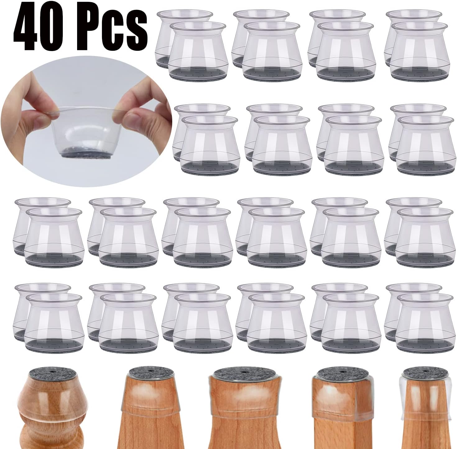 BUMACO 40Pcs Chair Leg Floor Protectors