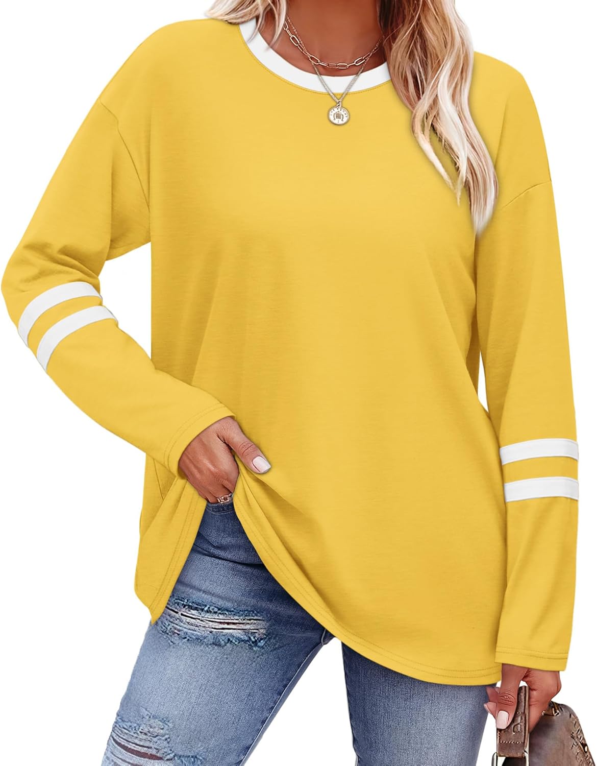 Sampeel Women’s Color Block Long Sleeve Top