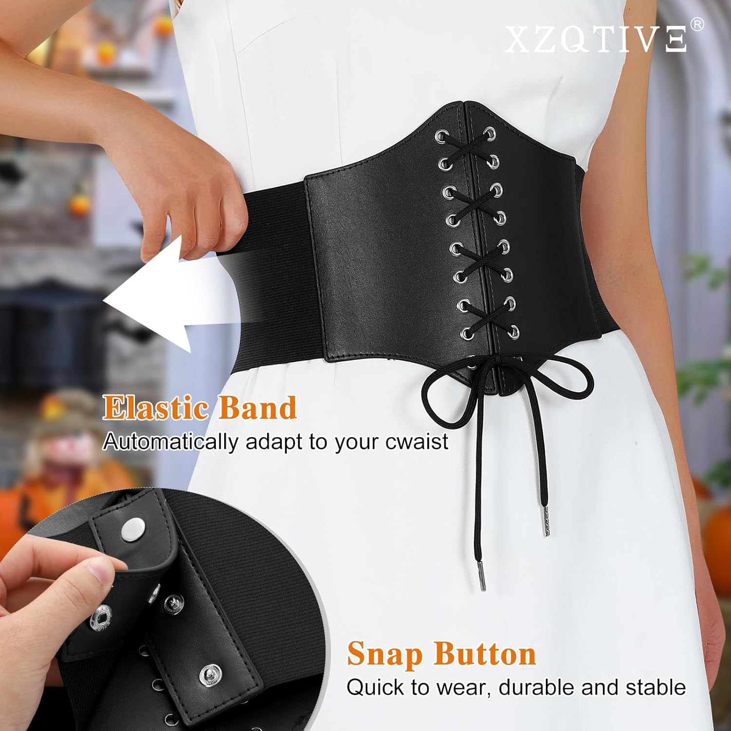 XZQTIVE Black Corset Waist Belt for Women