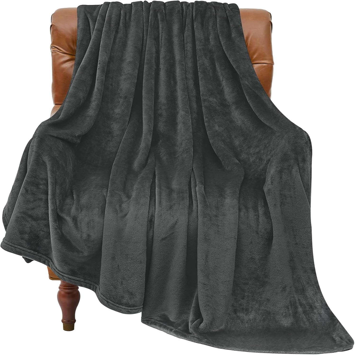 BEDELITE Fleece Black Throw Blankets for Bed