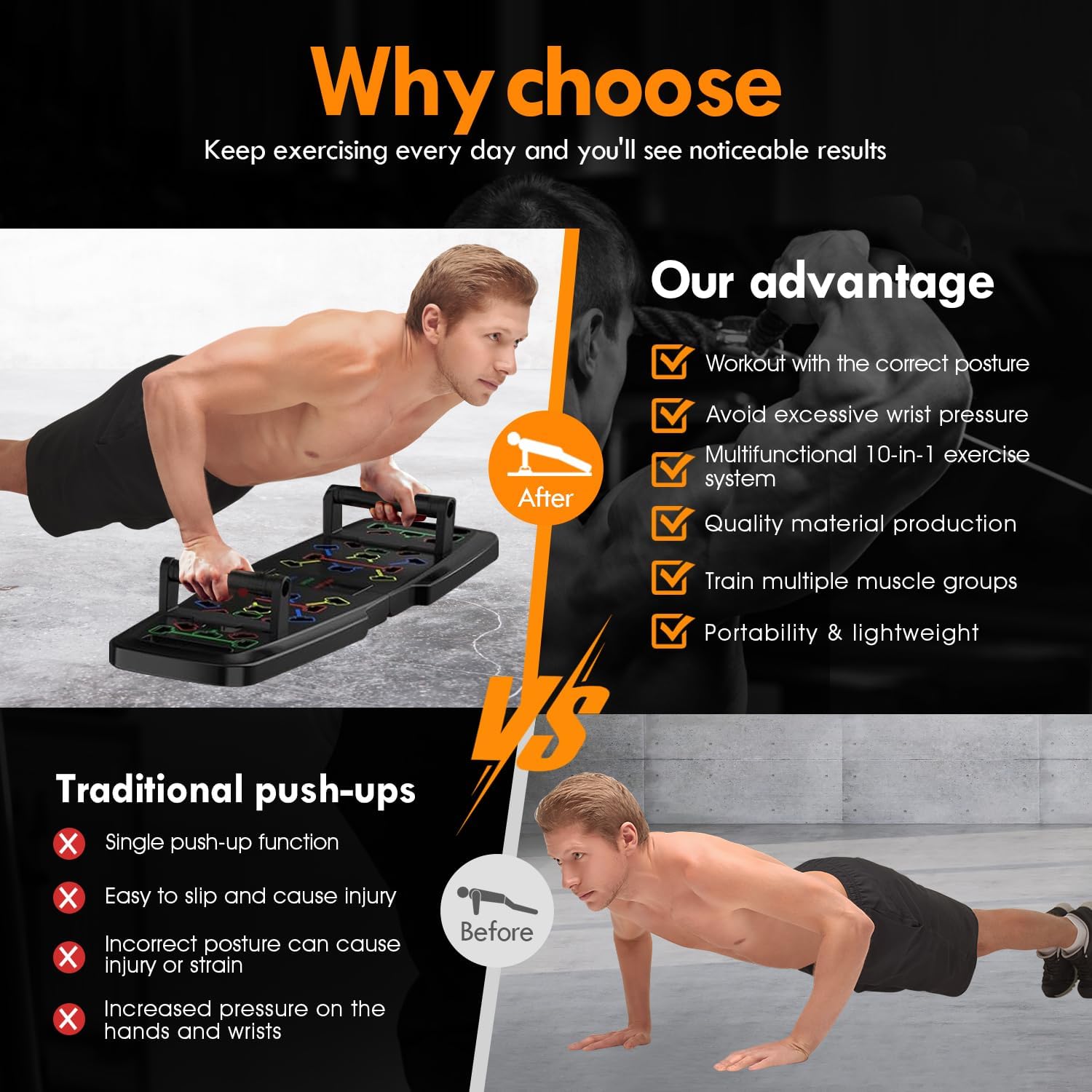 Push Up Board Home Gym Portable Exercise