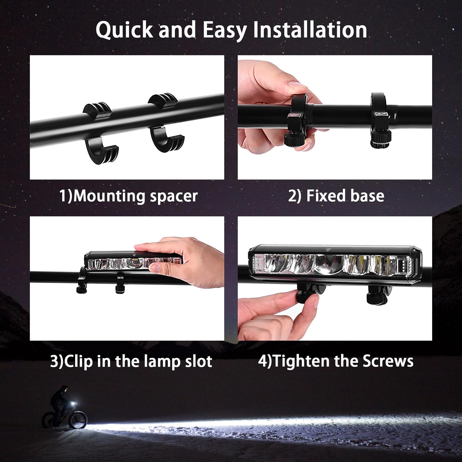 Super Bright LED Bike Light USB Rechargeable Headlights