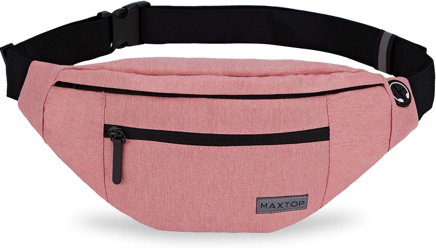 MAXTOP Large Crossbody Fanny Pack with 4-Zipper Pockets