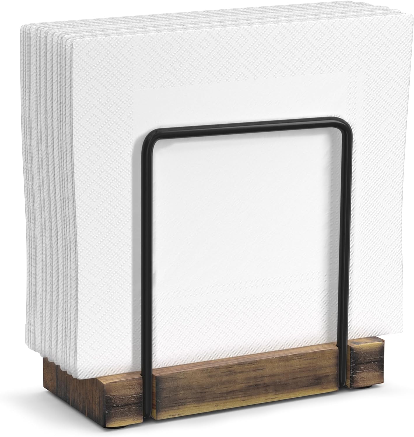 Wican Napkin Holder for Table Bamboo Iron Standing