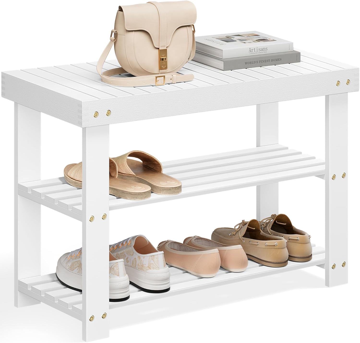 SONGMICS Shoe Rack Bench for Home