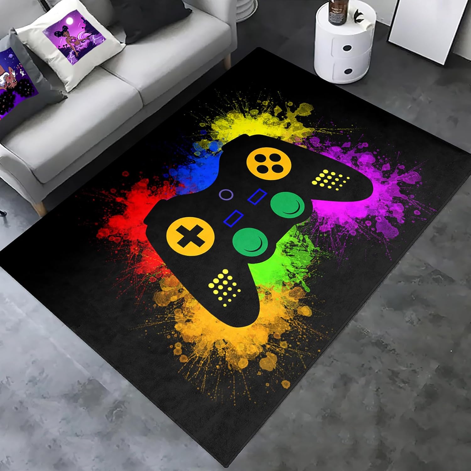 Gaming Area Rugs for Boys Cool Game Style Bedroom