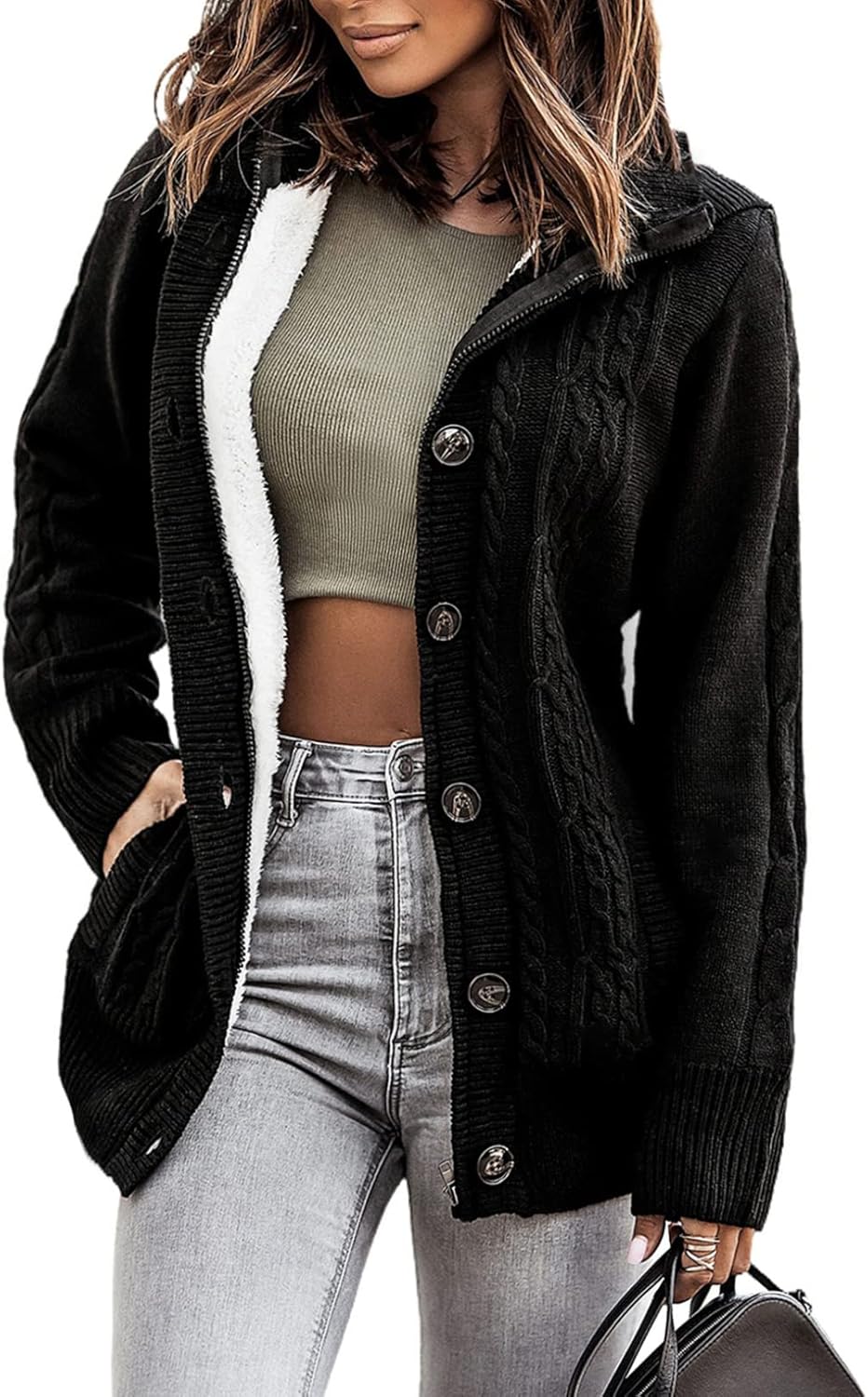 Sidefeel Women's Cardigan Sweaters Hooded