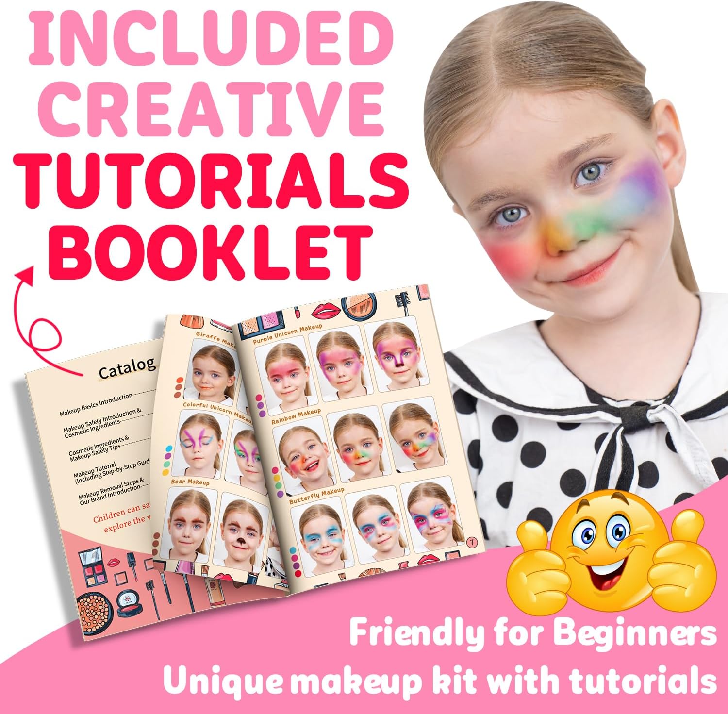 Hollyhi 58-Piece Kids Makeup Kit