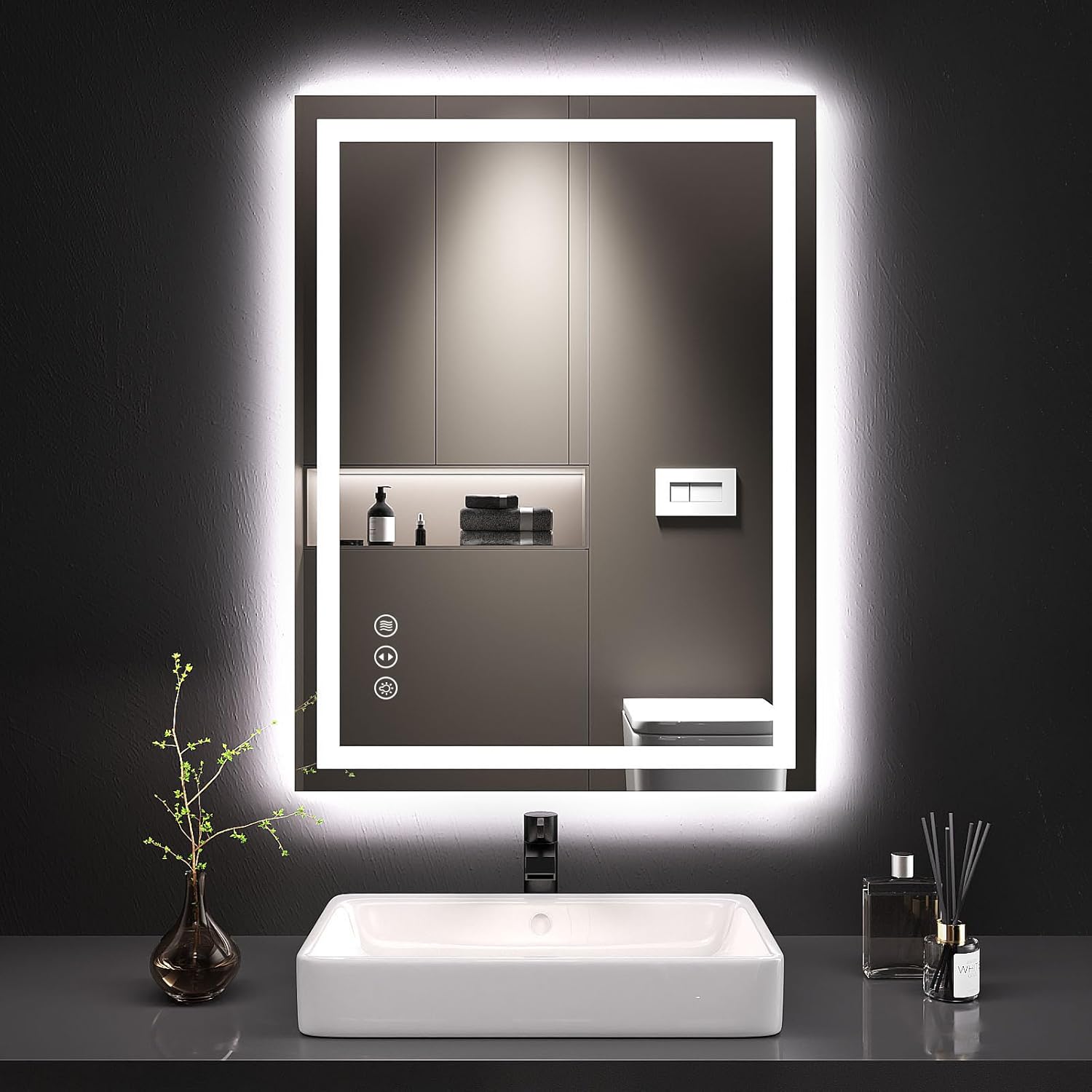 LOAAO 24X32 LED Bathroom Mirror with Lights
