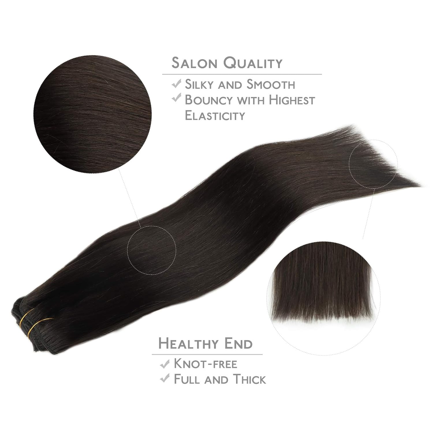 WENNALIFE Clip in Hair Extensions Real Human Hair