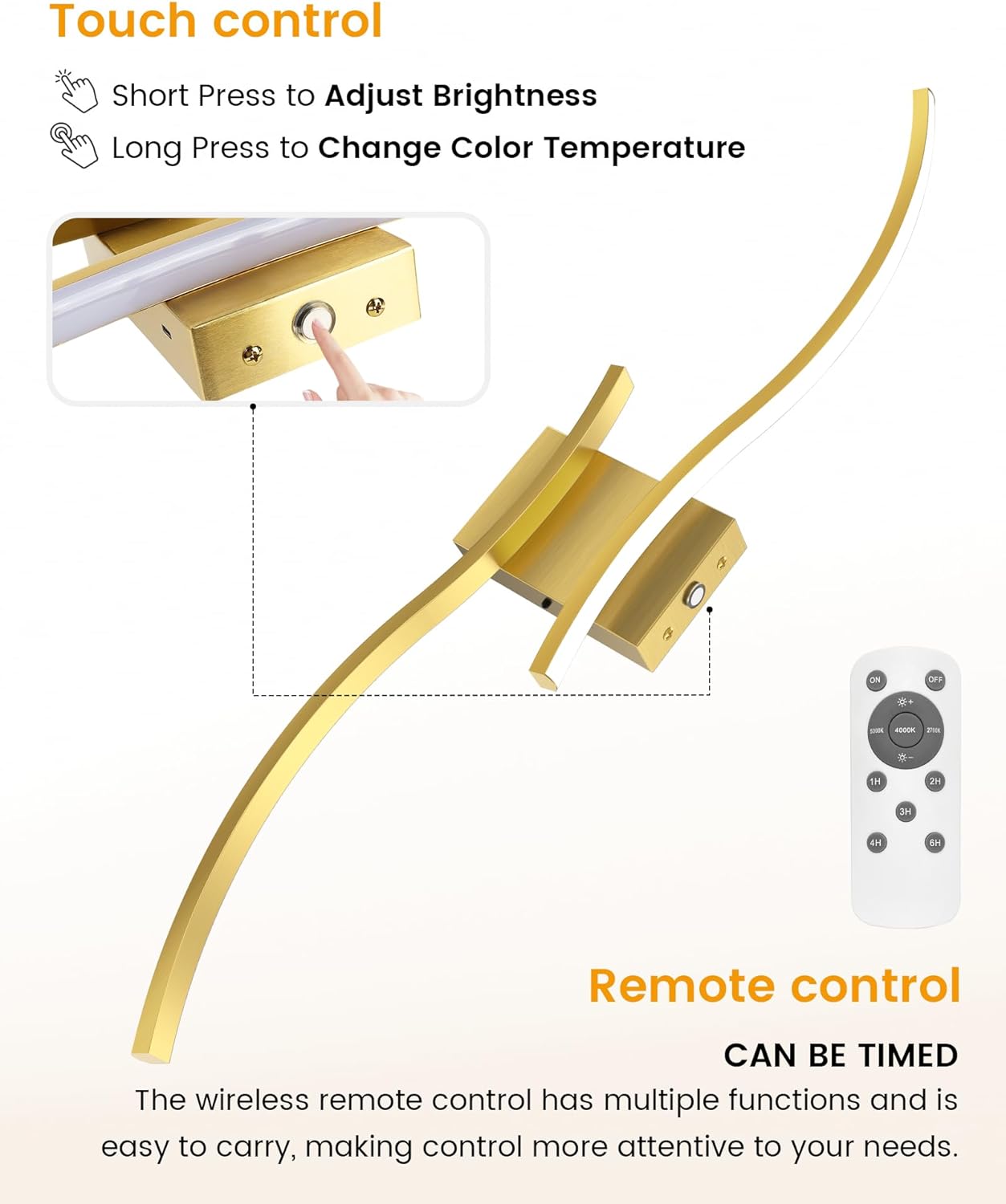 NIORSUN Battery Operated Wall Lights with Remote