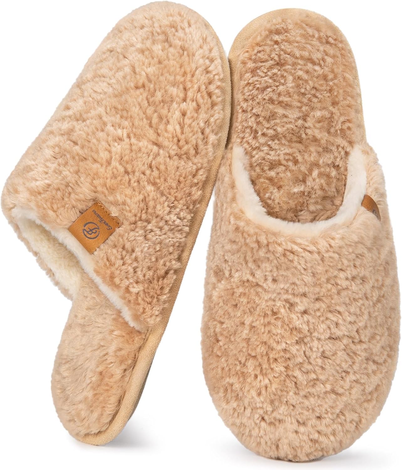 EverFoams Women's Fuzzy Slip-on Slippers