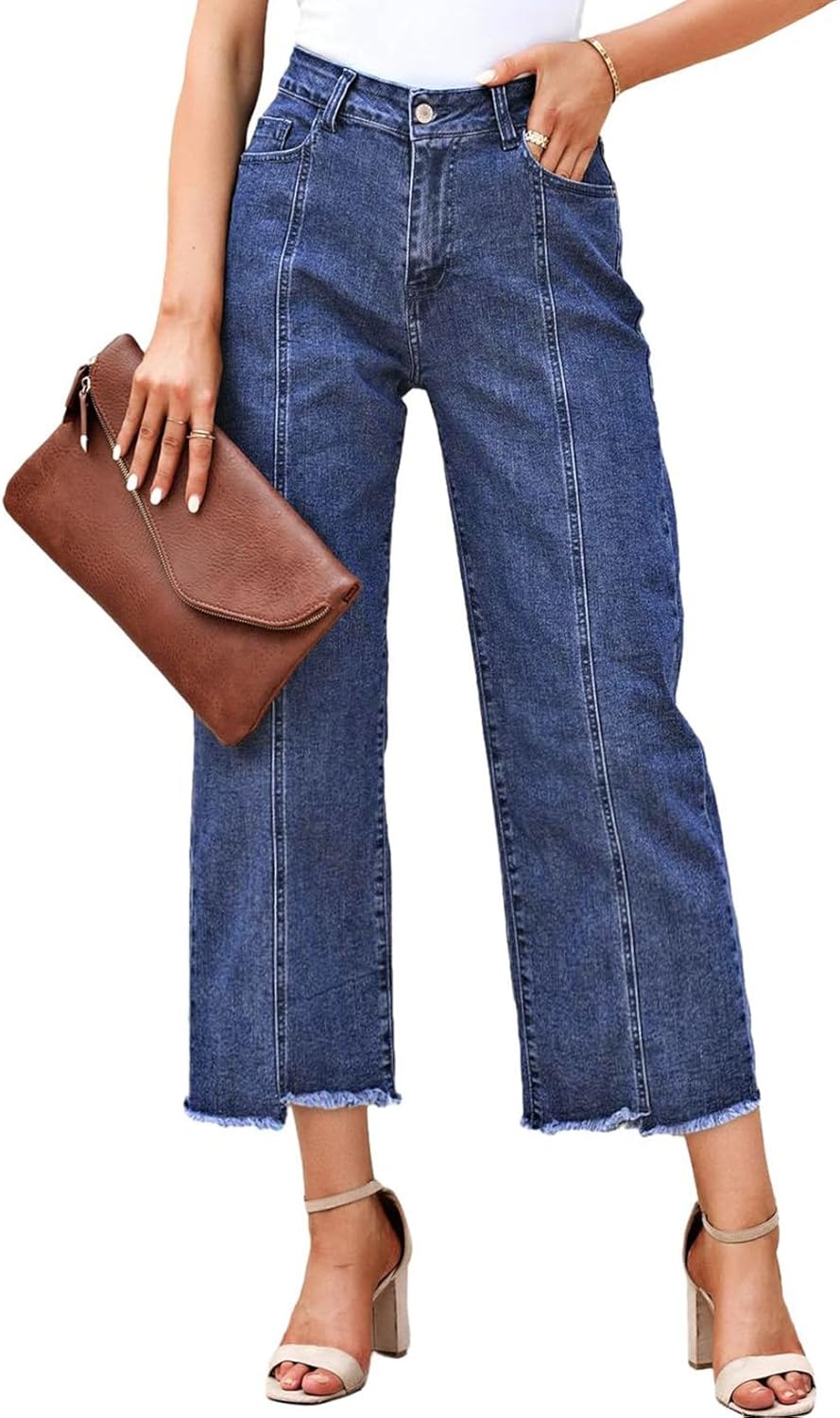 Sidefeel Women's Jeans High Waisted Wide Leg