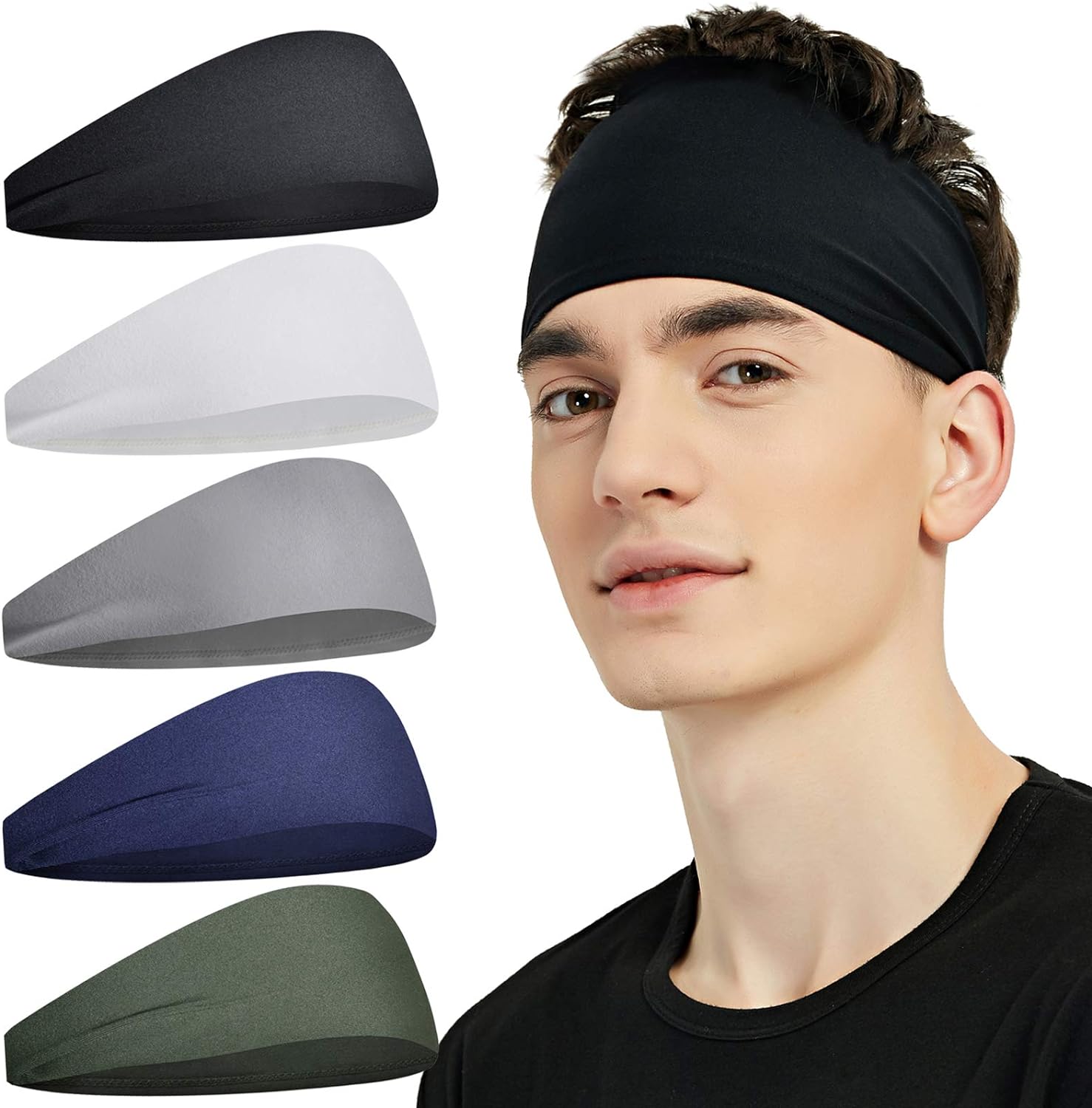 Sports Headbands for Men (5 Pack)