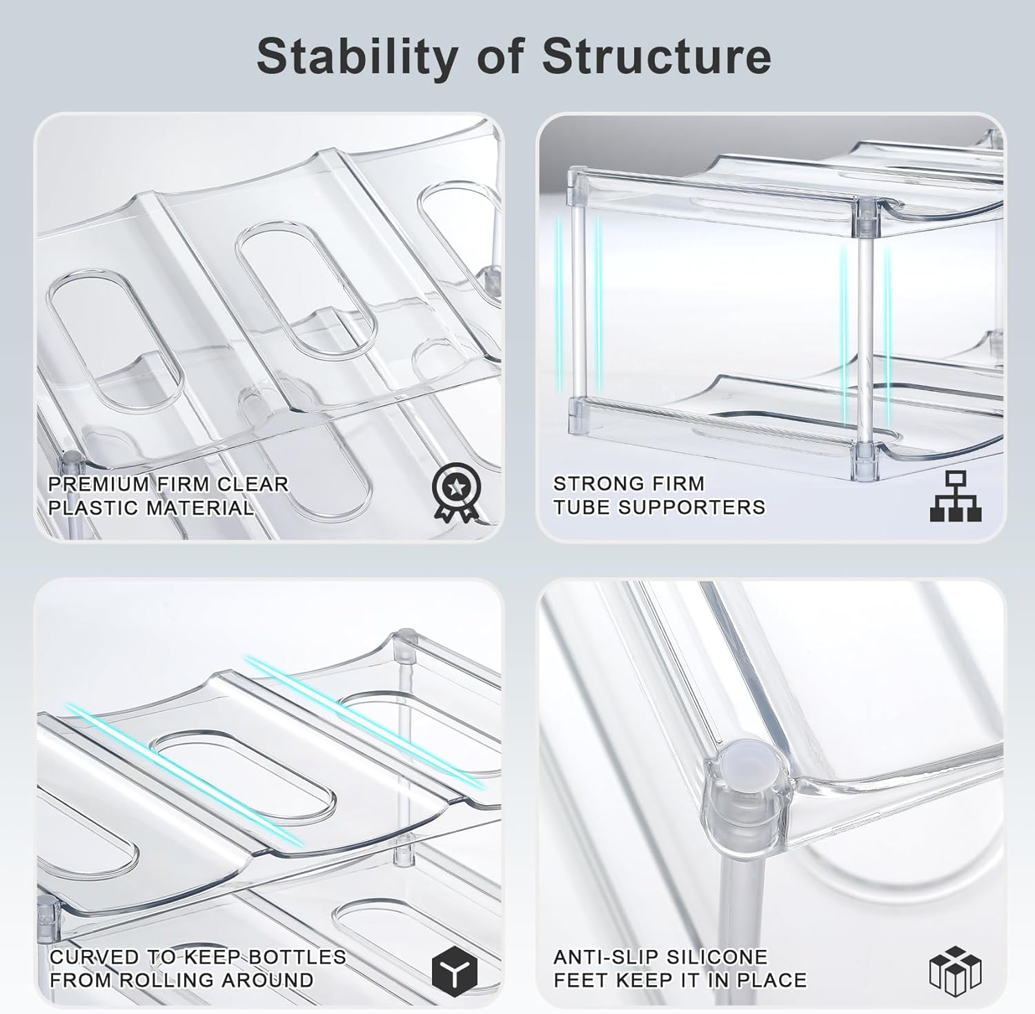 LARGER Compartment - Stackable Water Bottle Organizer Holder