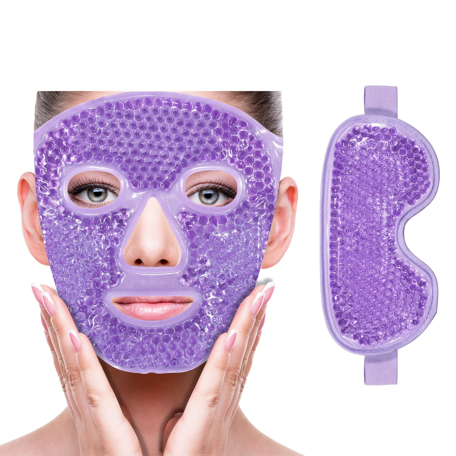 ZNÖCUETÖD Cold Face Eye Mask Ice Pack Reduce Facial Puff