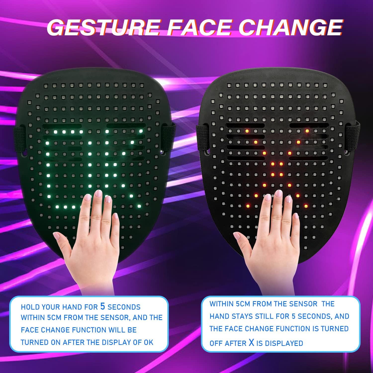 Depointer Life Led Mask with Gesture Sensing