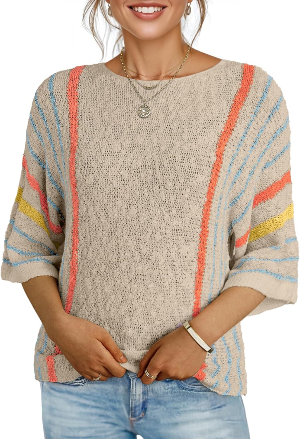 Dokotoo Womens Fall Casual Crewneck Sweaters