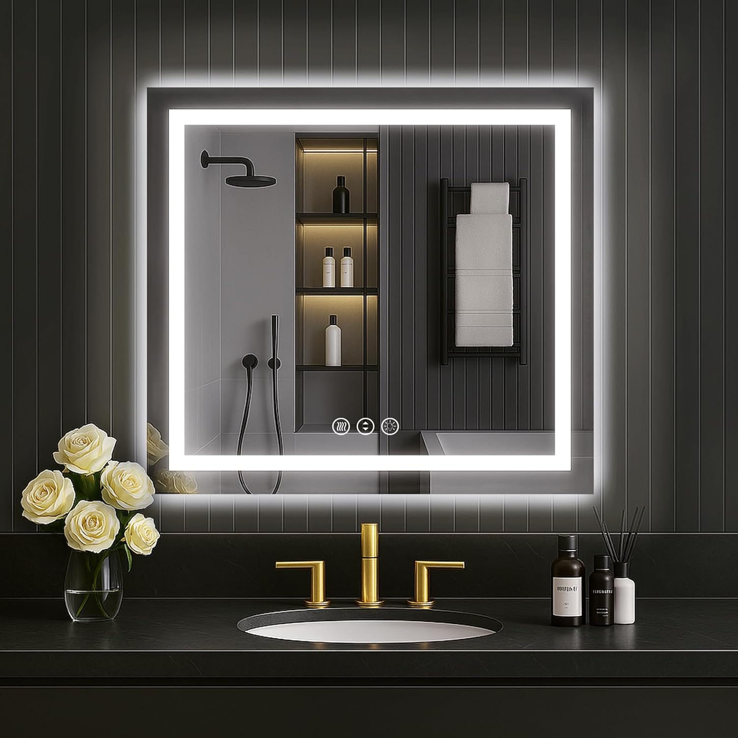 LOAAO 24X32 LED Bathroom Mirror with Lights