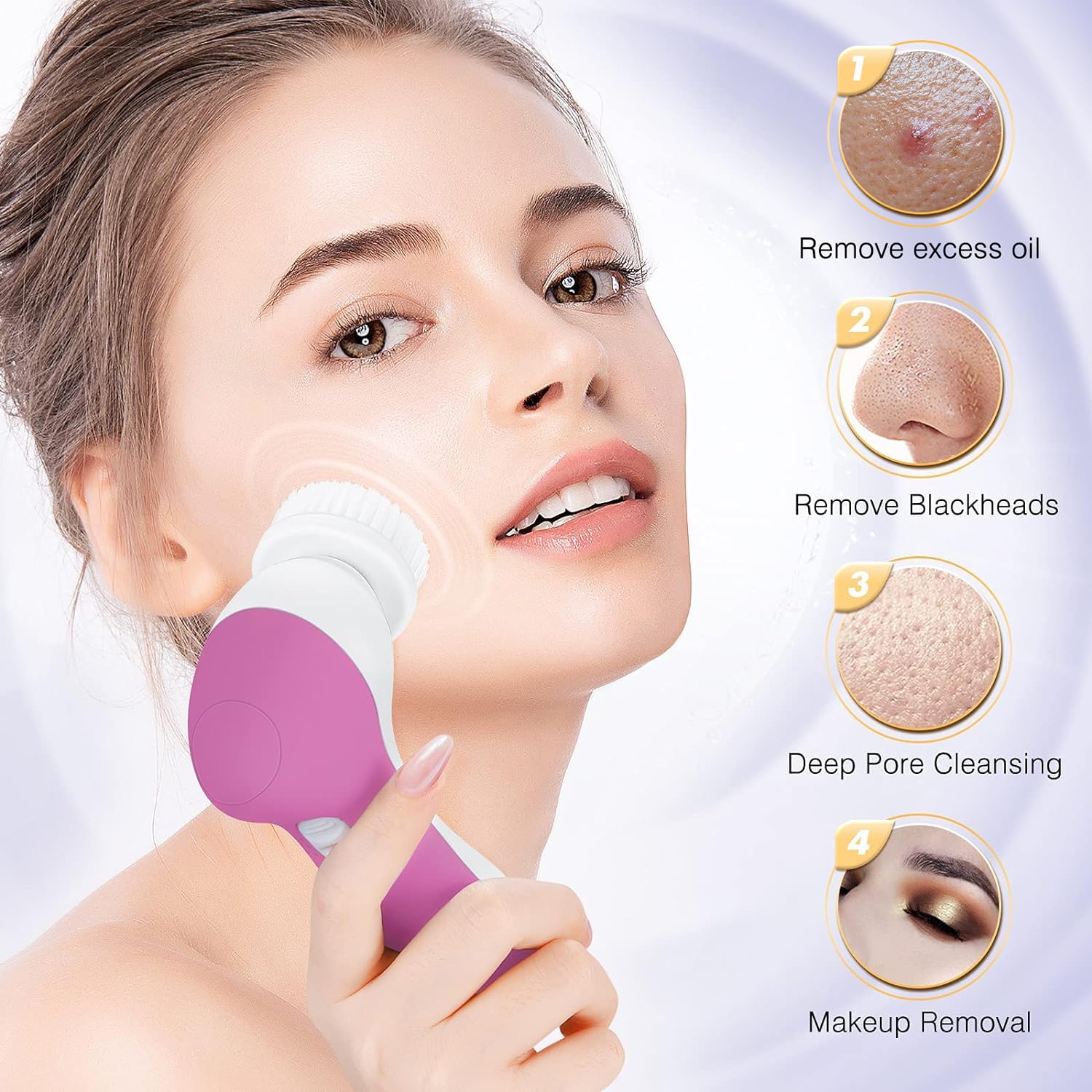 COSLUS Facial Cleansing Brush Silicone Face Scrubber