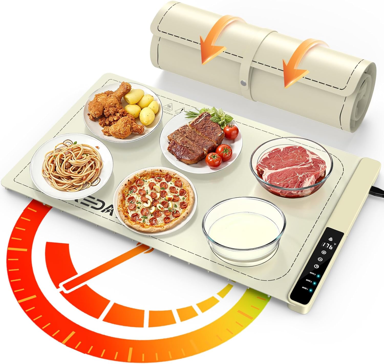 Food Warming Mat with 3-Zone Heating Mode