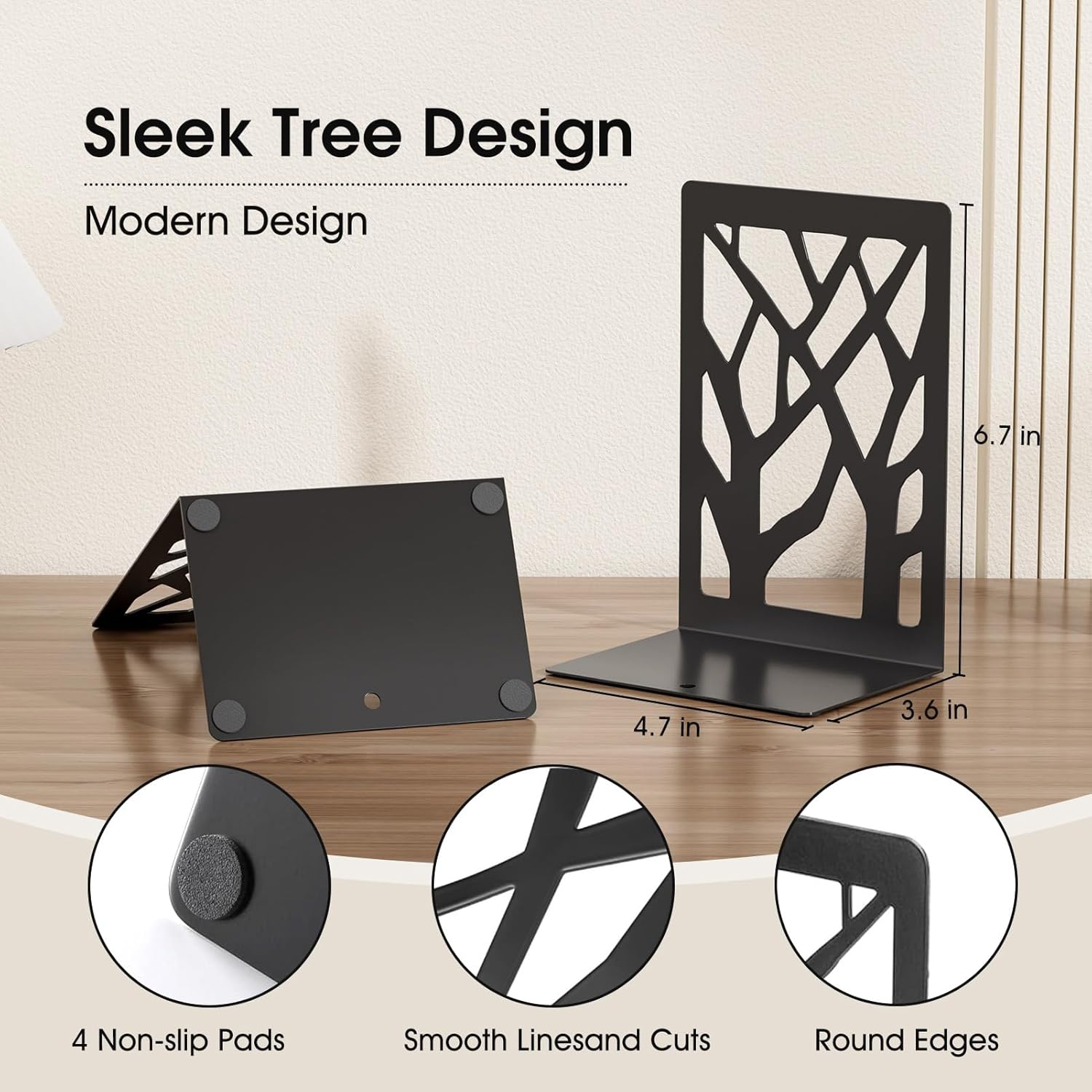 MaxGear Book Ends Tree Design Bookends for Shelves