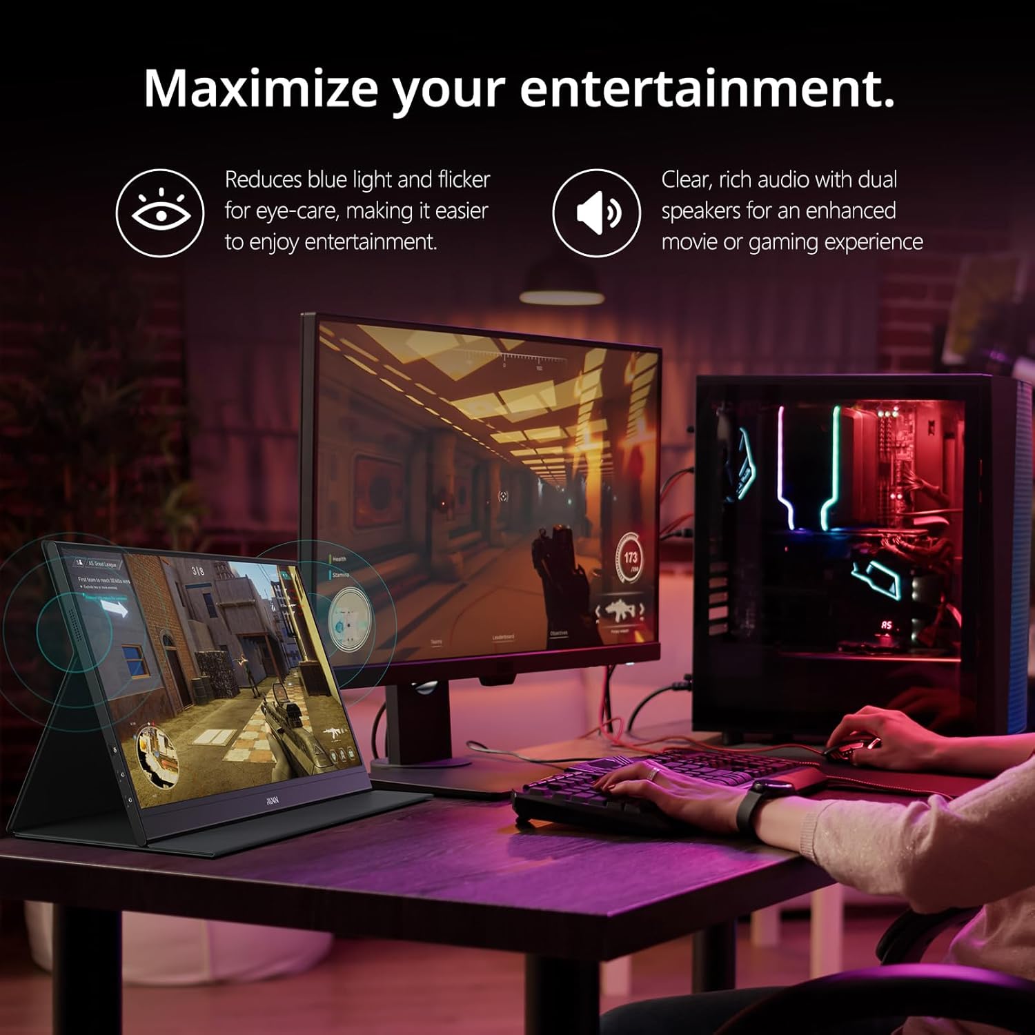 MNN 15.6" Portable Monitor  with Speakers