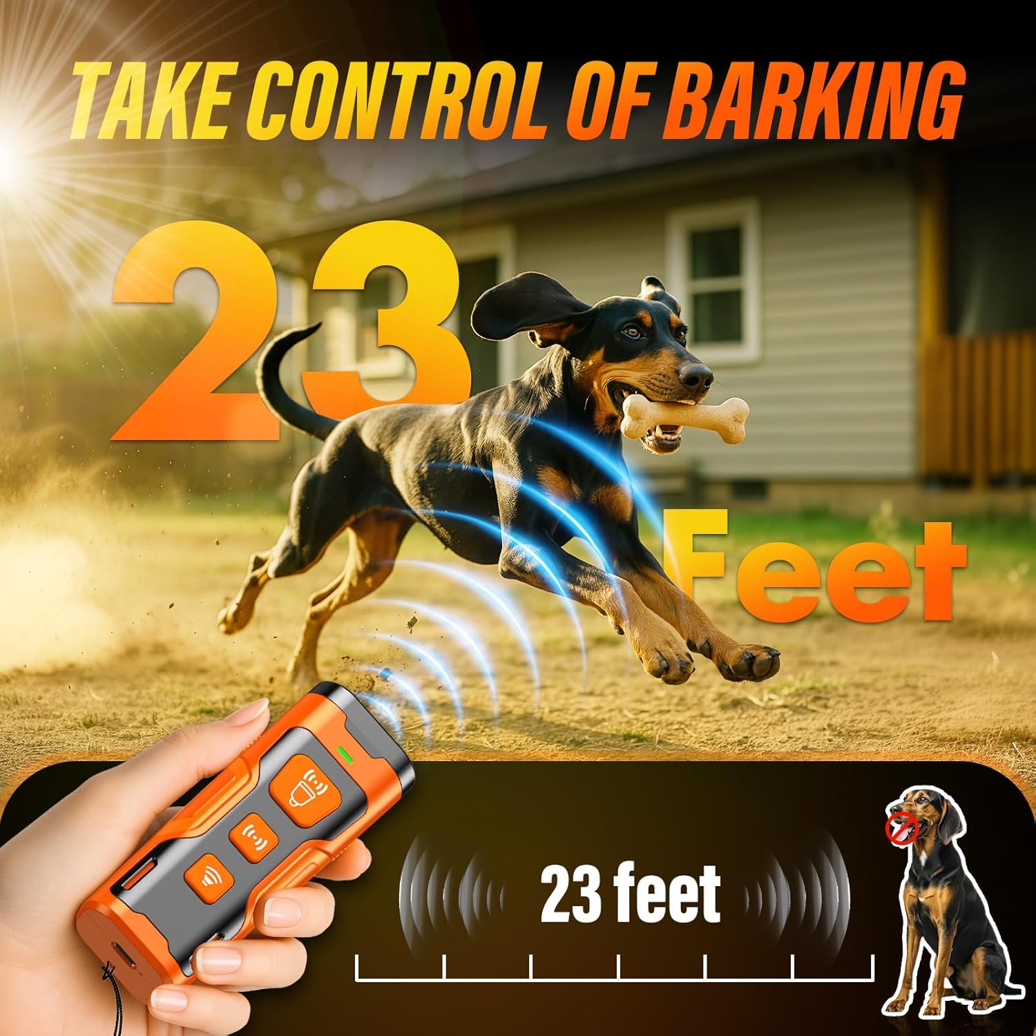 Ultrasonic Dog Bark Deterrent – 6 Training Modes