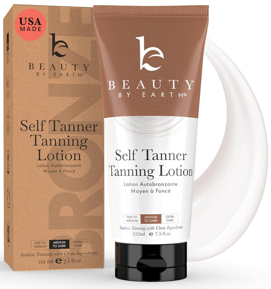 Beauty by Earth Self Tanner Lotion, Natural Glow